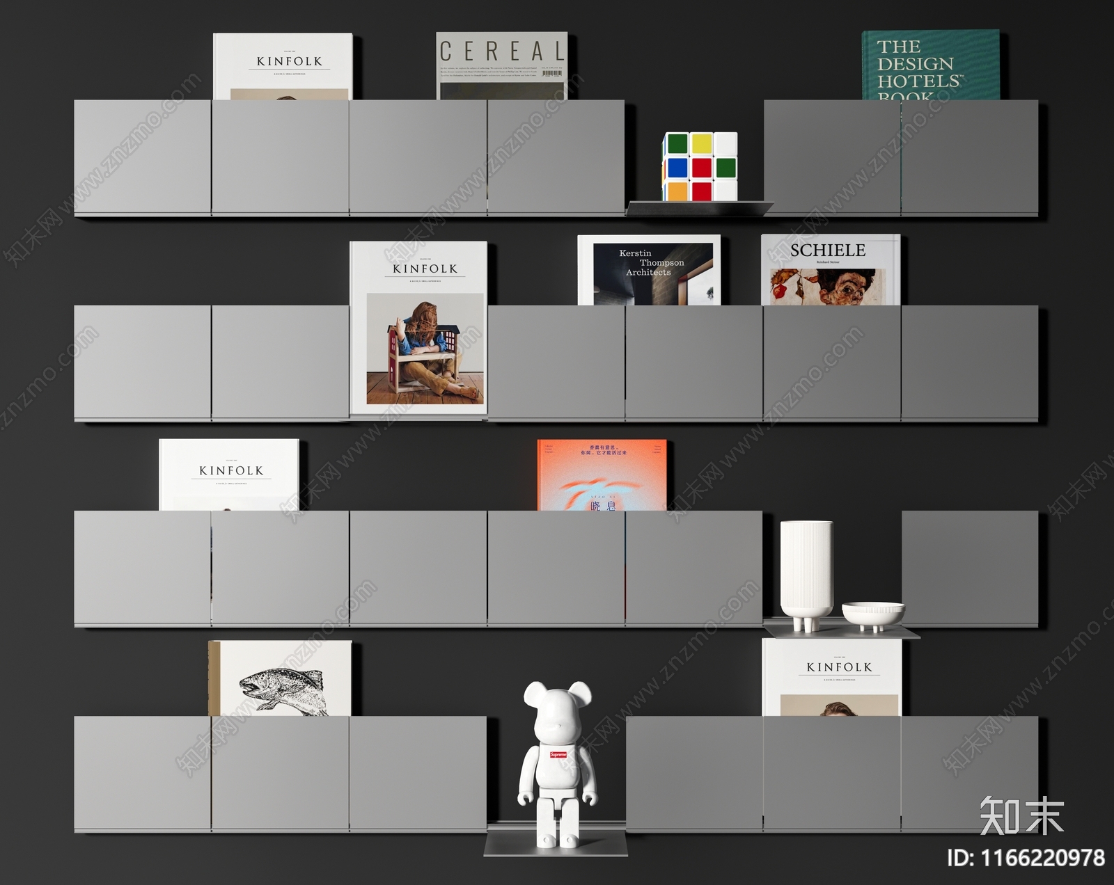 现代极简书架SU模型下载【ID:1166220978】