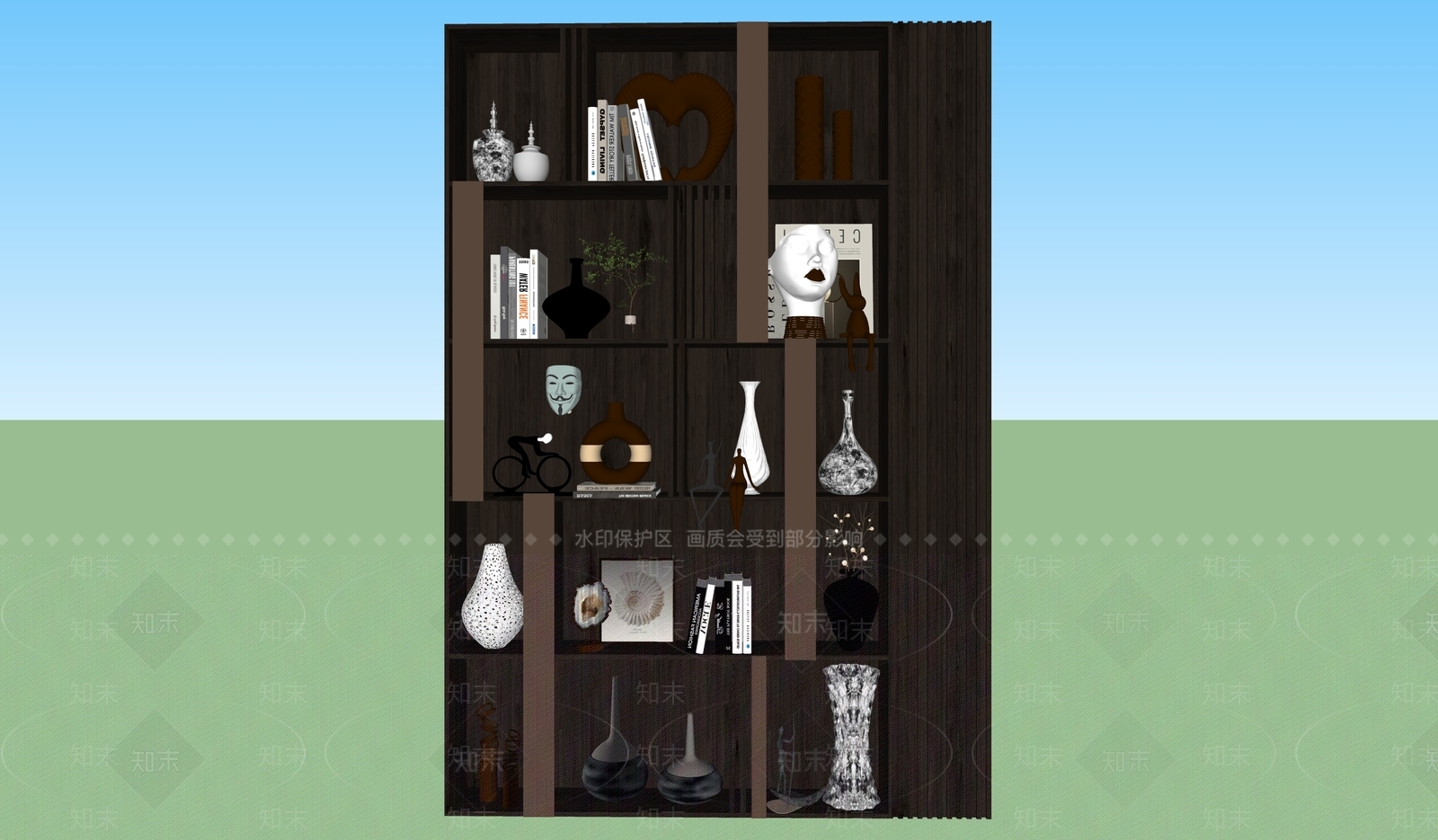 现代储物柜SU模型下载【ID:1166223670】