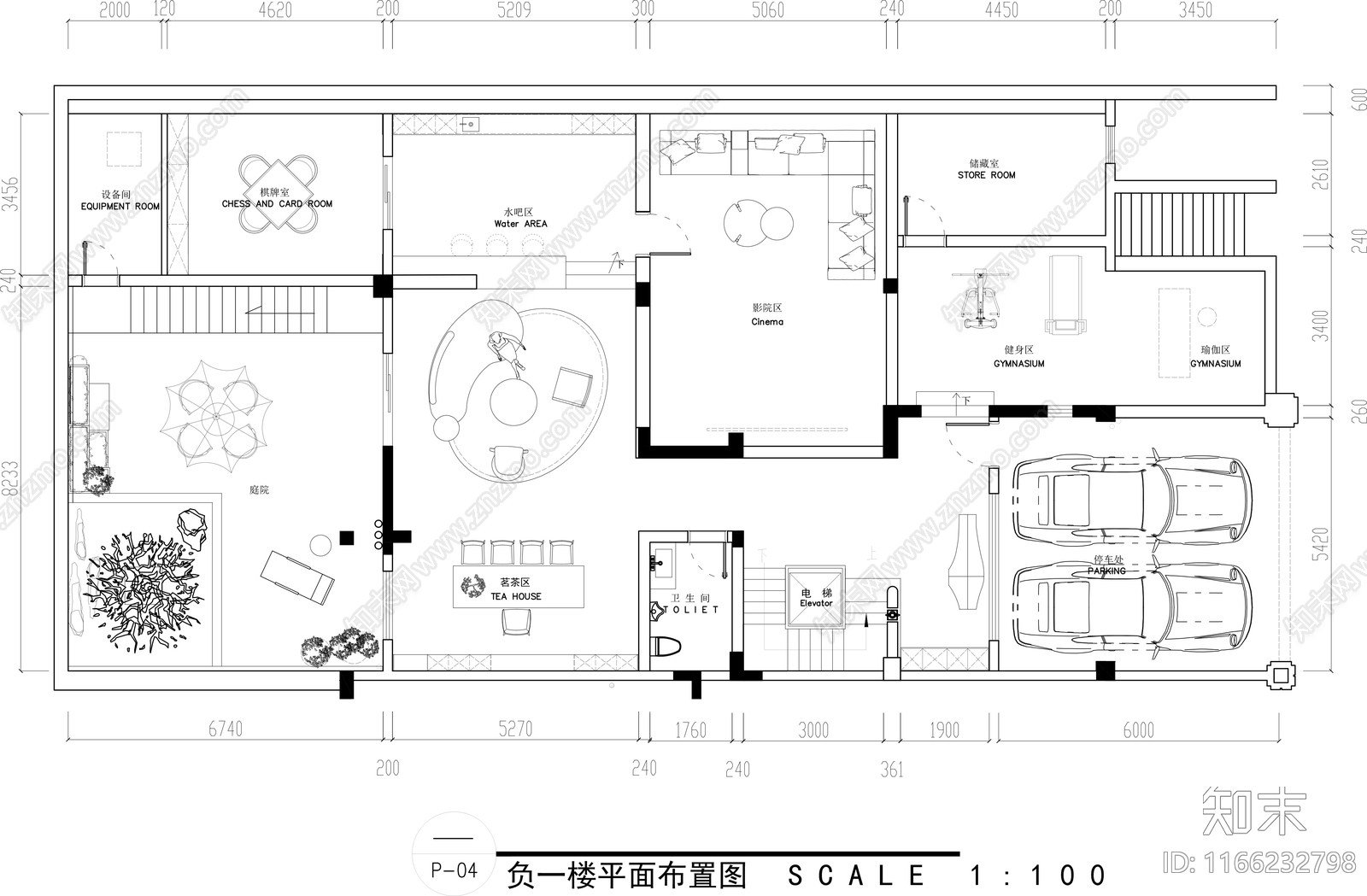 现代简约整体家装空间cad施工图下载【ID:1166232798】