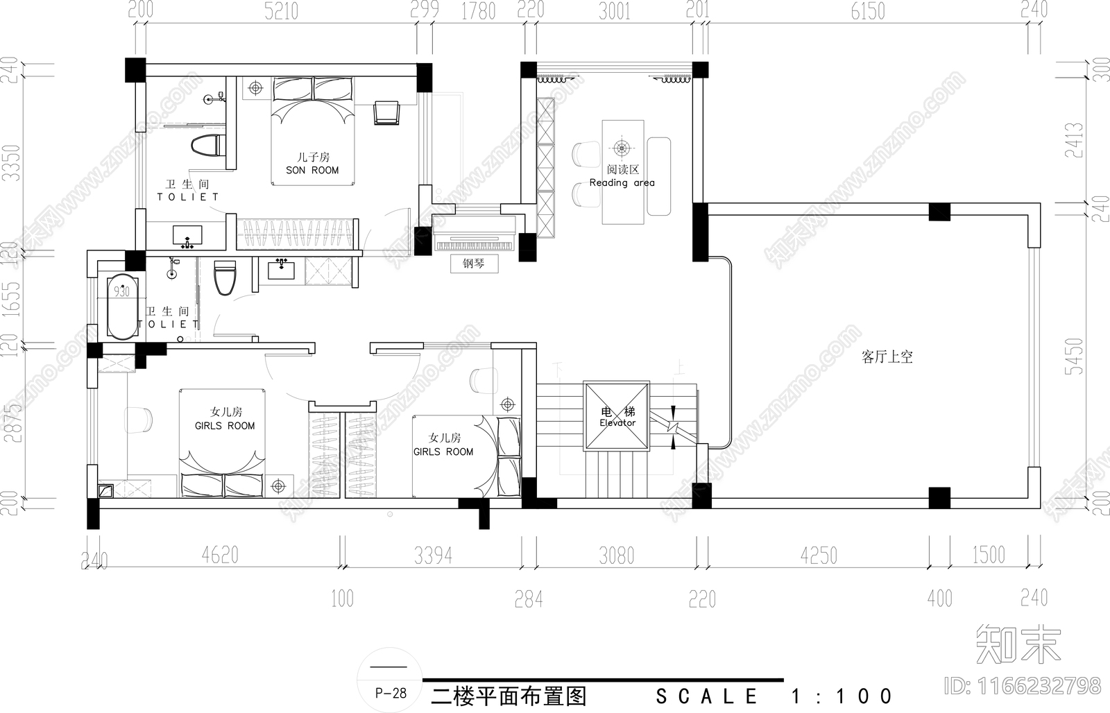 现代简约整体家装空间cad施工图下载【ID:1166232798】