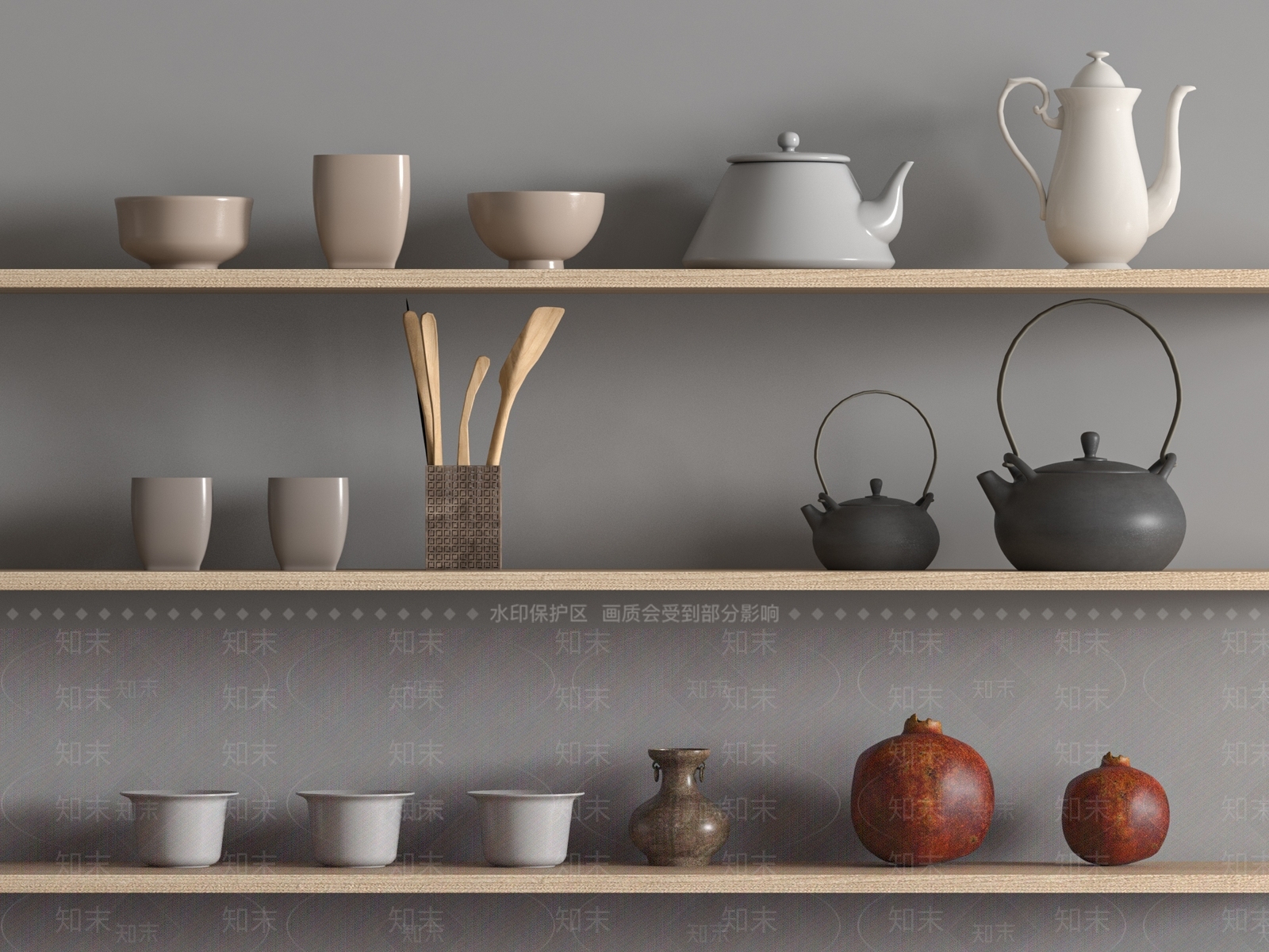 茶具SU模型下载【ID:1166238471】