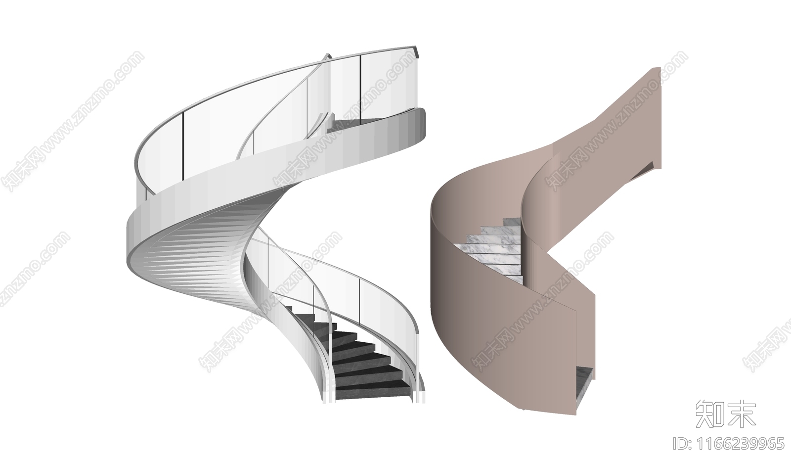 现代楼梯SU模型下载【ID:1166239965】