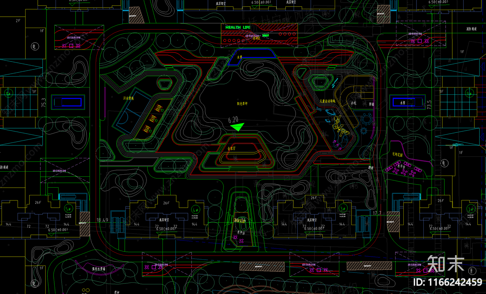 现代小区景观施工图下载【ID:1166242459】