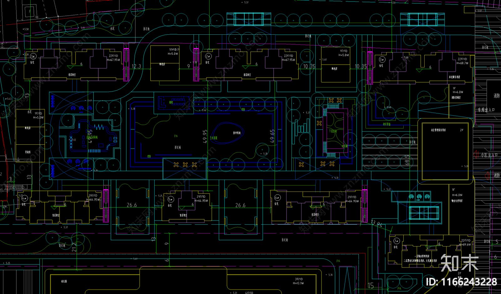 现代小区景观施工图下载【ID:1166243228】