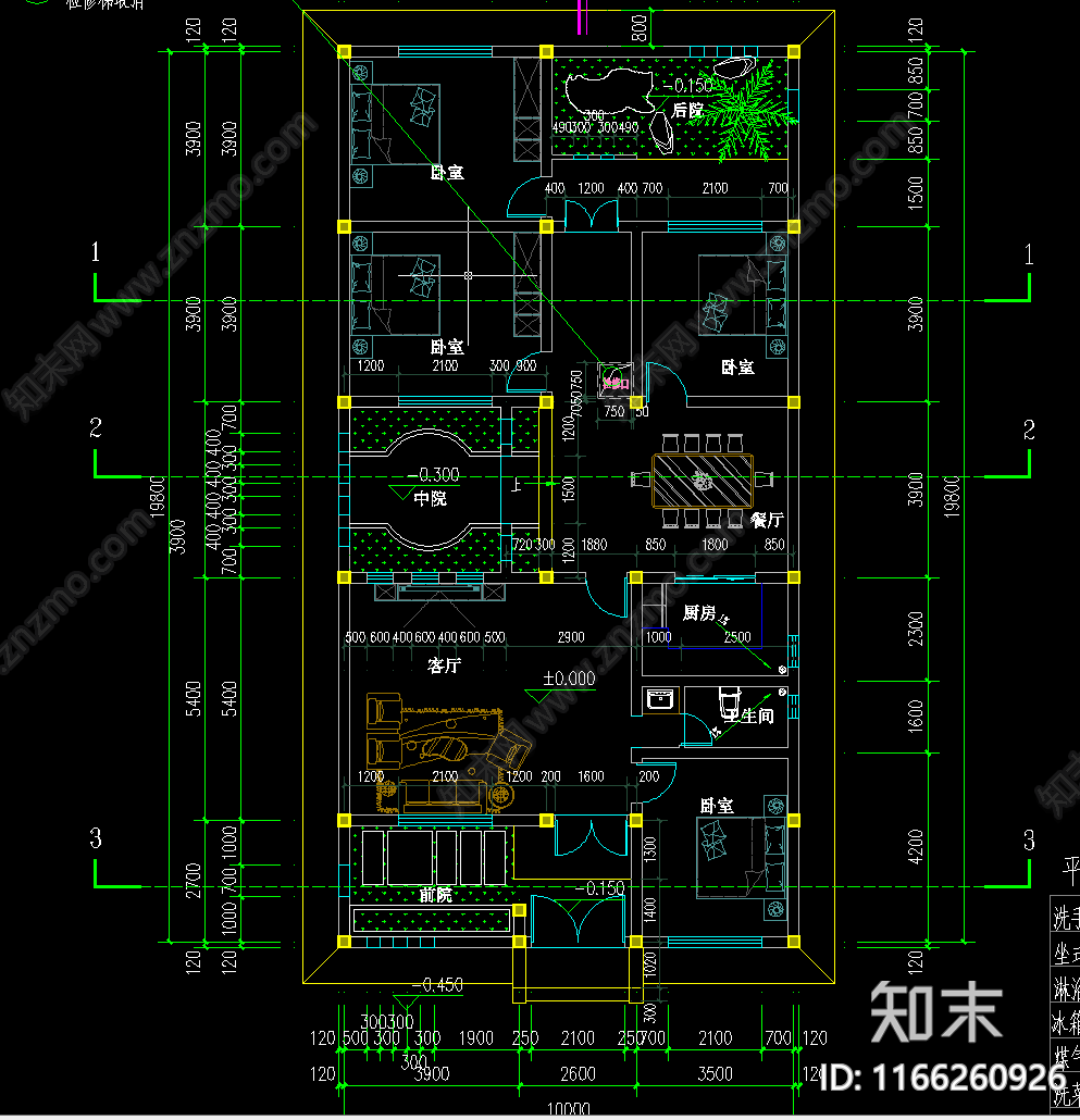 中式三合院施工图下载【ID:1166260926】