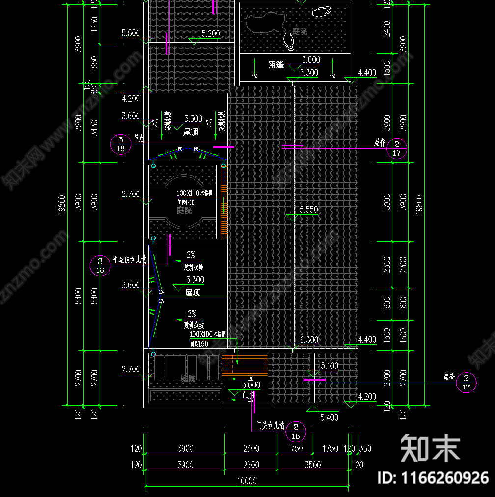 中式三合院施工图下载【ID:1166260926】