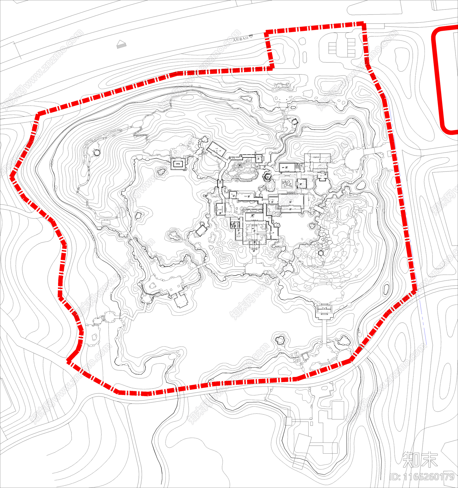 中式公园景观cad施工图下载【ID:1166260179】