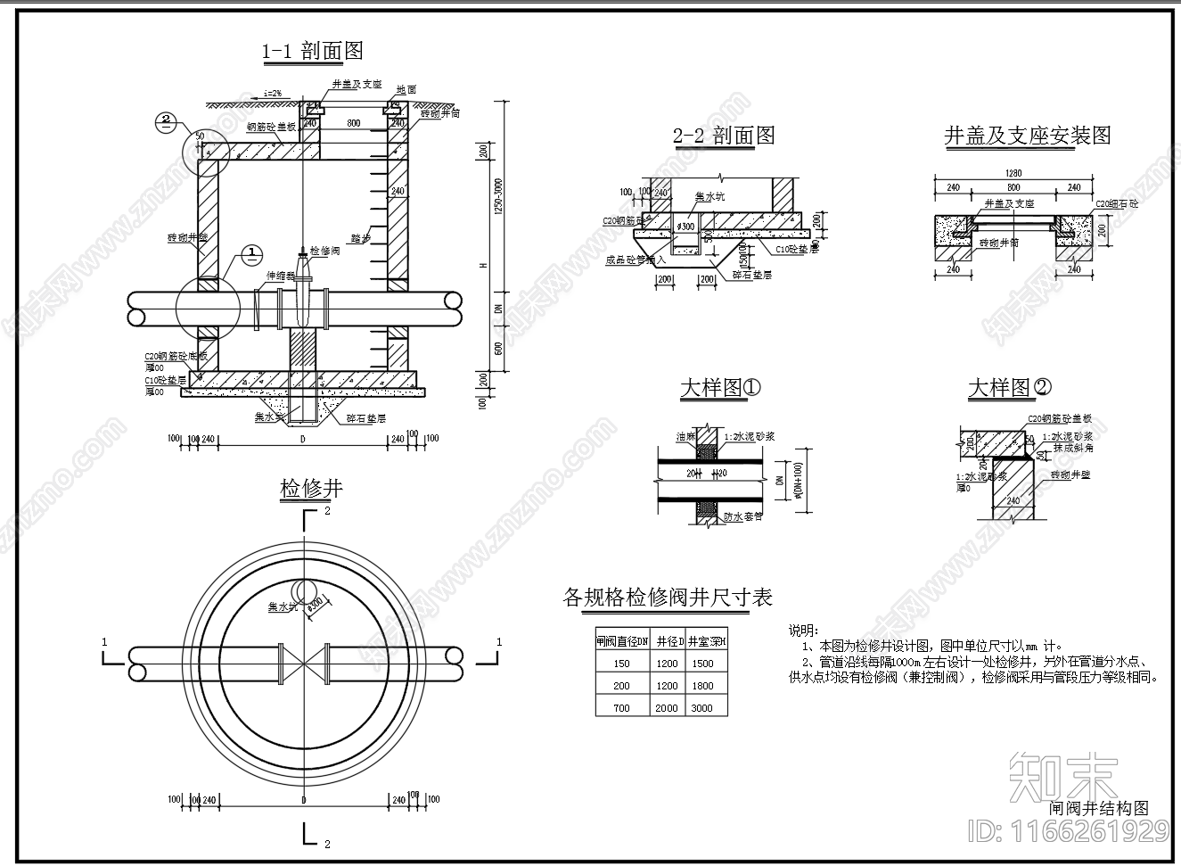 给排水节点详图cad施工图下载【ID:1166261929】