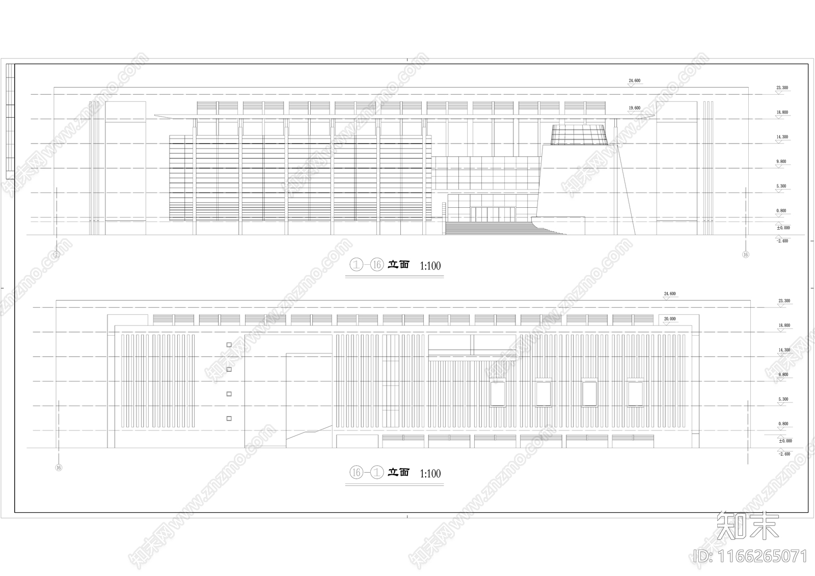 现代学校建筑cad施工图下载【ID:1166265071】
