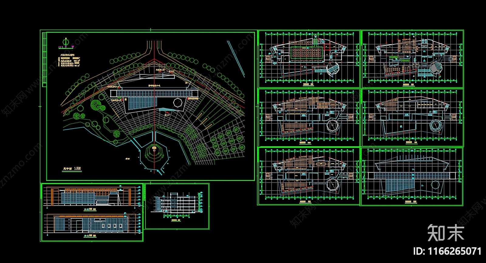 现代学校建筑cad施工图下载【ID:1166265071】