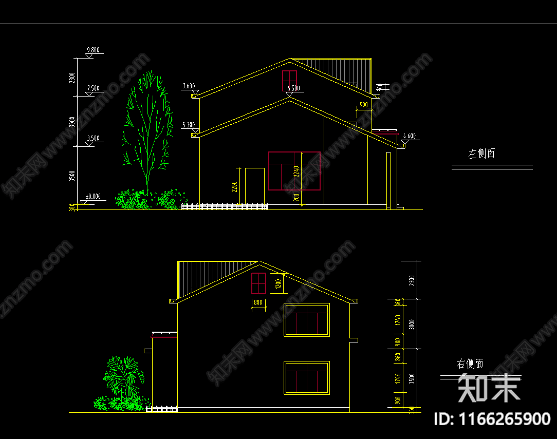 现代别墅建筑施工图下载【ID:1166265900】