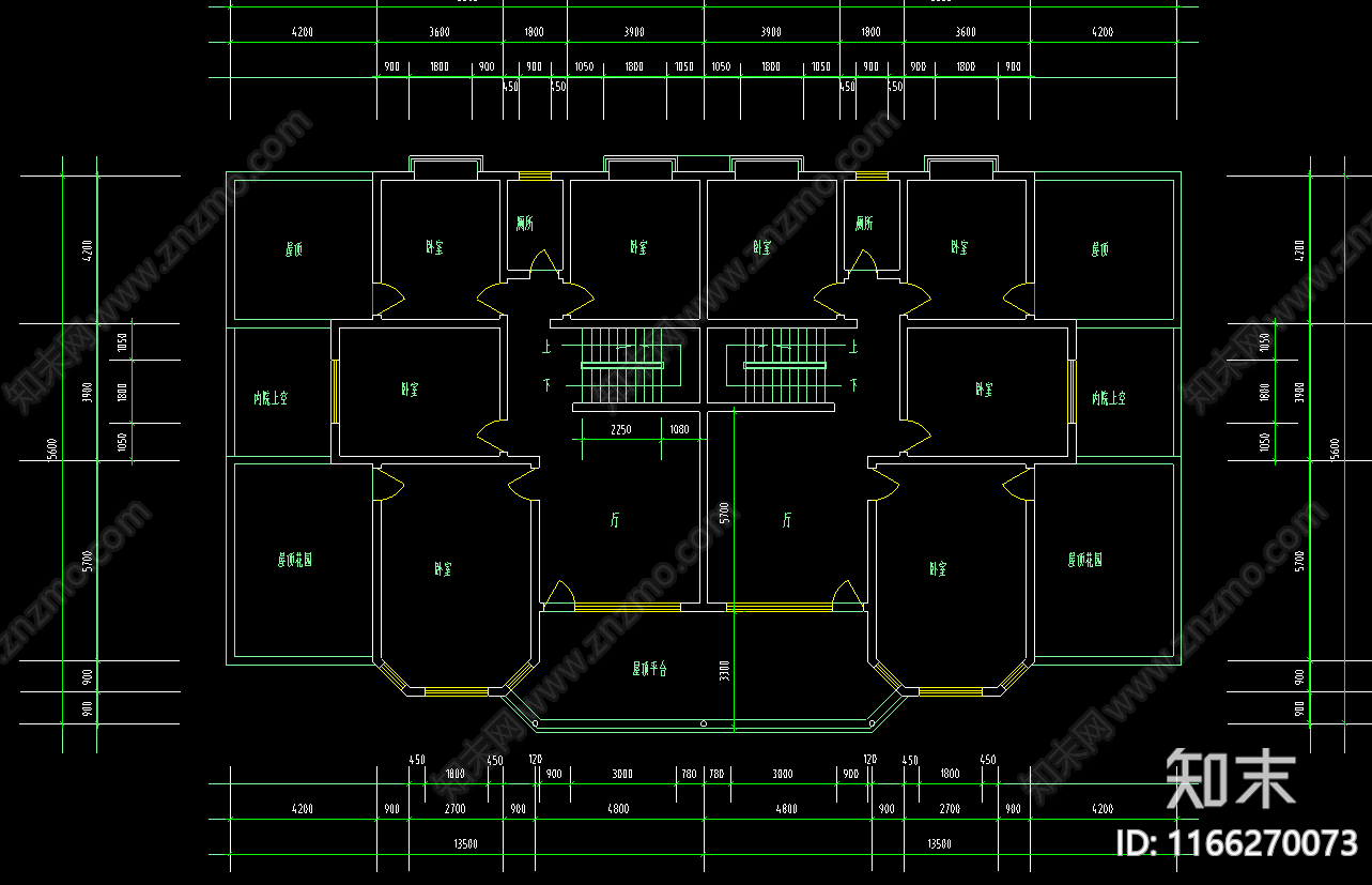 现代别墅建筑施工图下载【ID:1166270073】