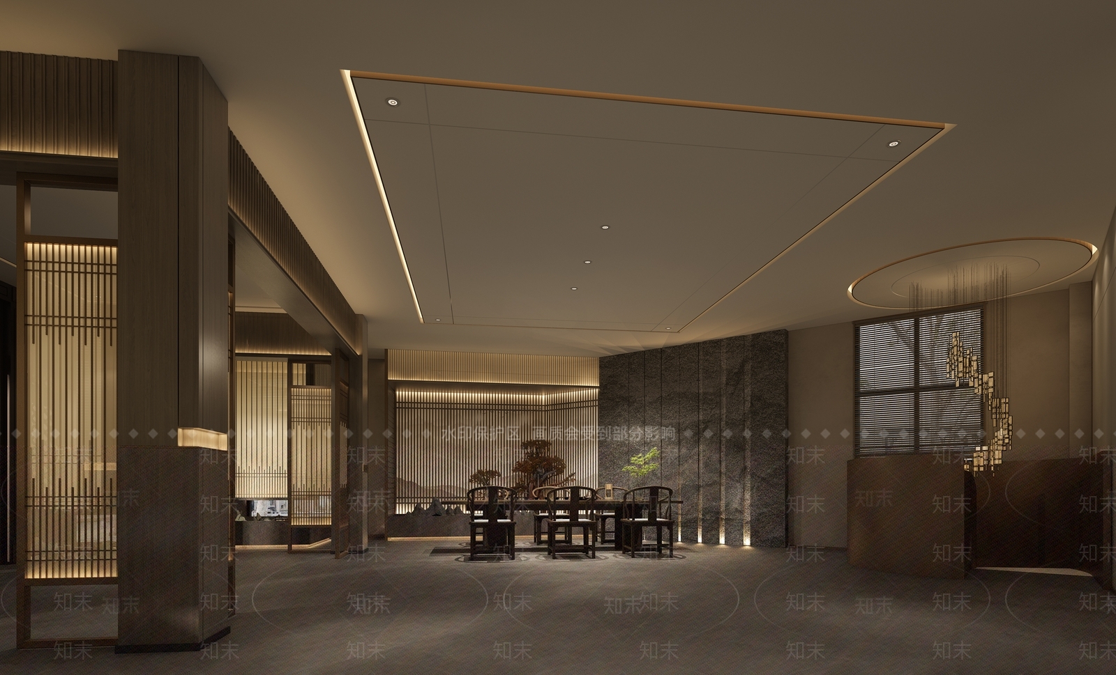 新中式中式其他娱乐空间3D模型下载【ID:1166277765】