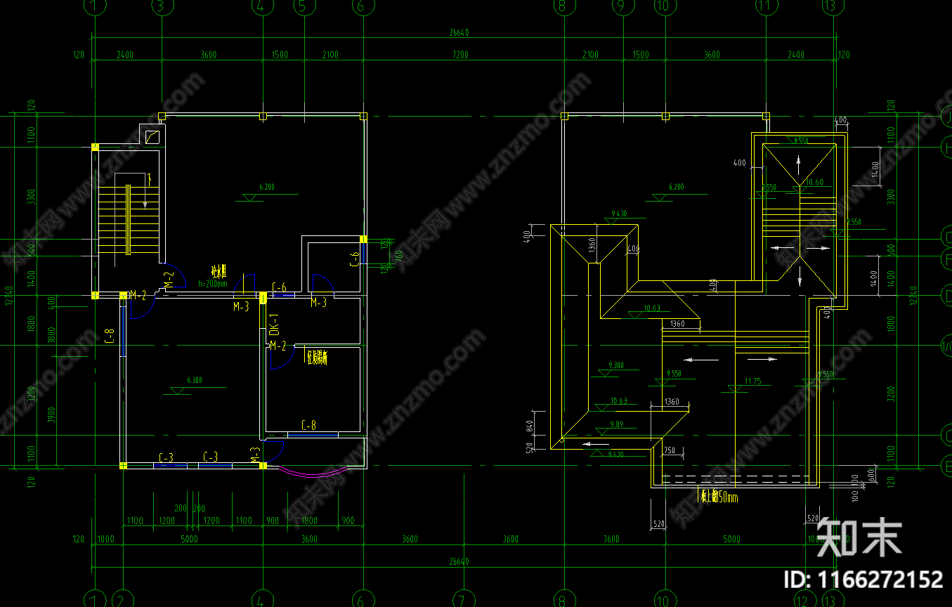 现代别墅建筑施工图下载【ID:1166272152】