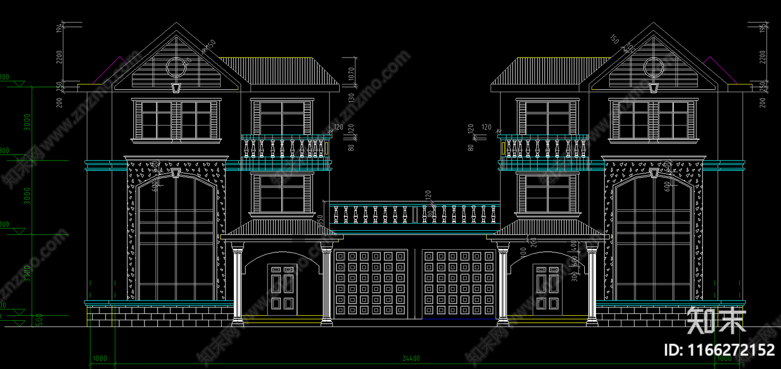 现代别墅建筑施工图下载【ID:1166272152】