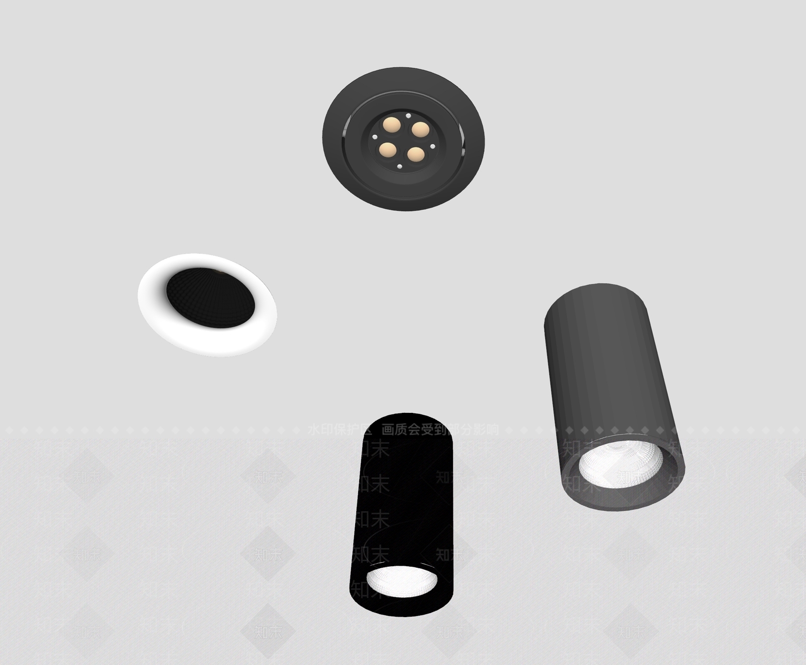 现代极简射灯3D模型下载【ID:1166275424】