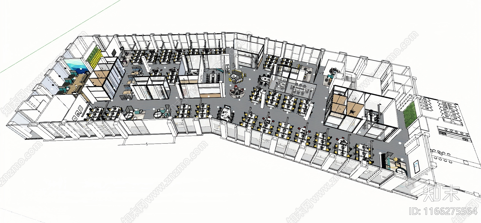 公共办公区SU模型下载【ID:1166275564】