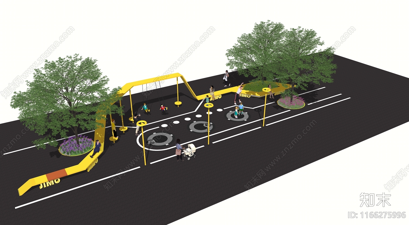 现代儿童游乐区SU模型下载【ID:1166275996】