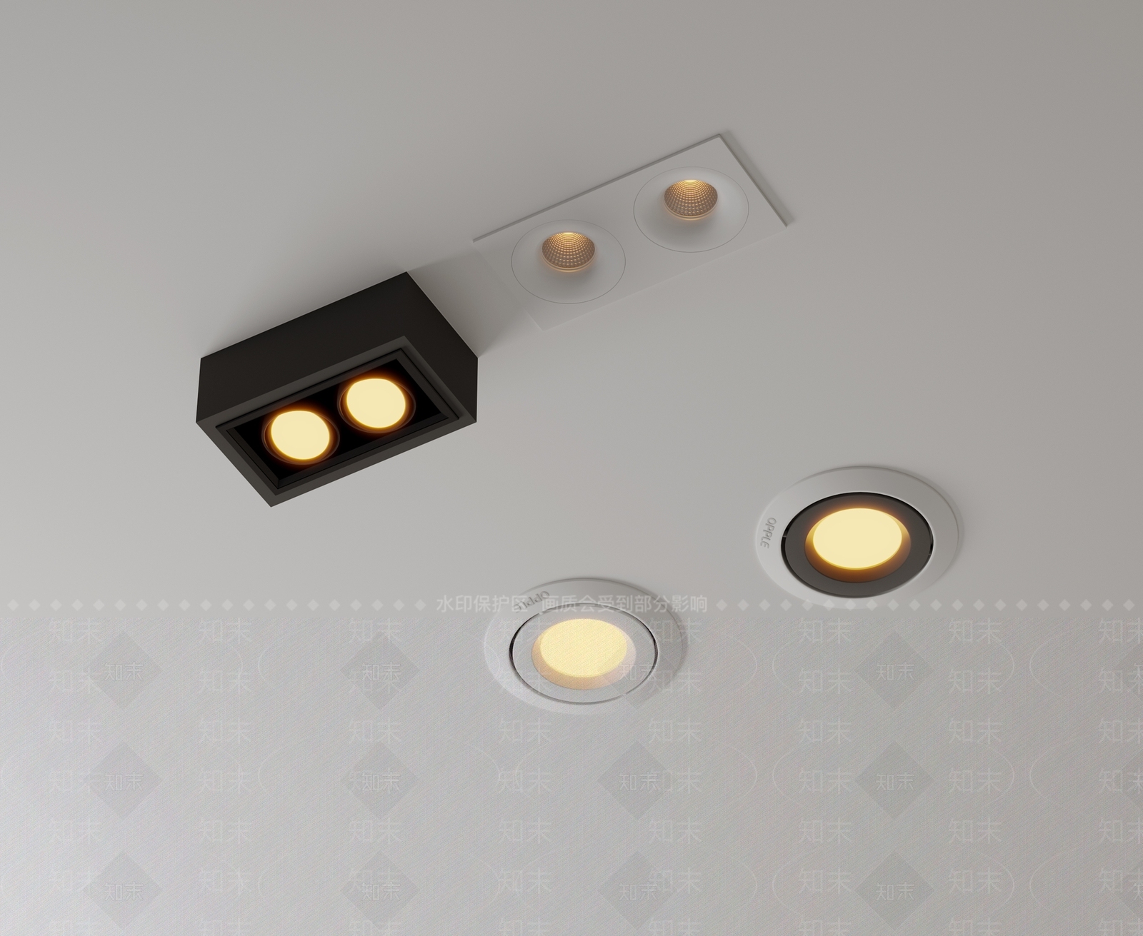 现代极简射灯3D模型下载【ID:1166276903】