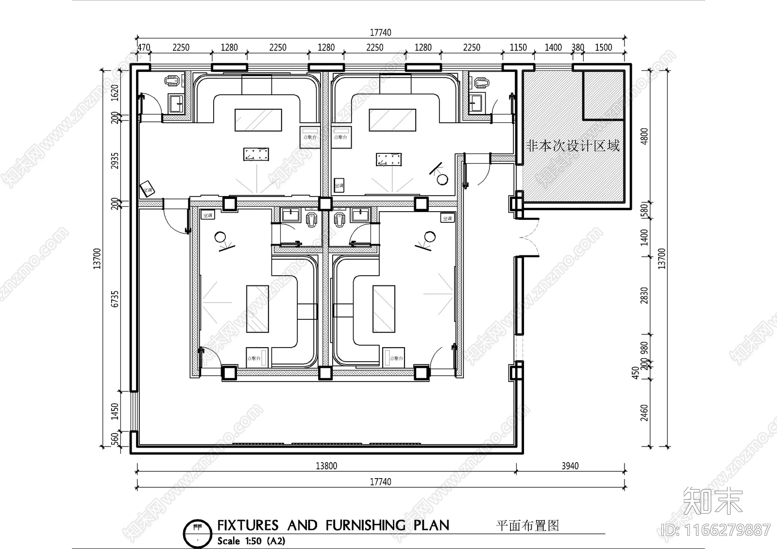 现代KTV施工图下载【ID:1166279887】