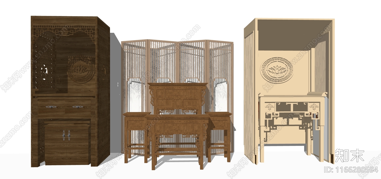 新中式中式佛龛SU模型下载【ID:1166280594】