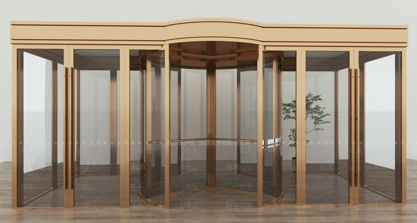 现代旋转门3D模型下载【ID:1166294215】