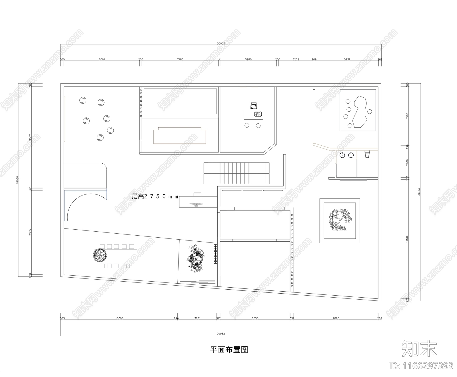 新中式其他餐饮空间cad施工图下载【ID:1166297393】