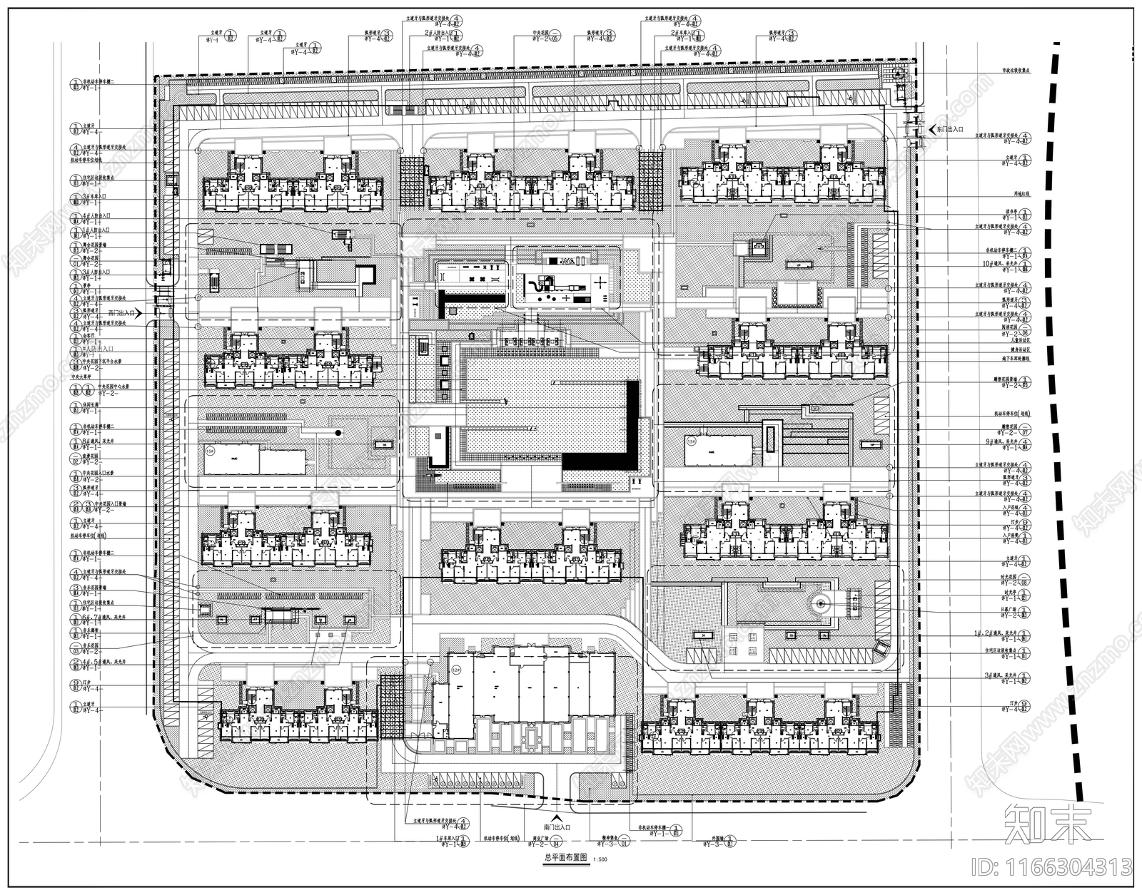 现代小区景观施工图下载【ID:1166304313】