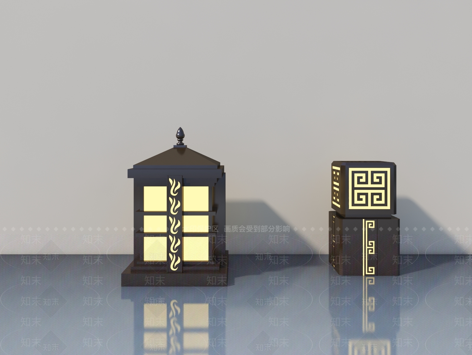 中式复古其他户外灯3D模型下载【ID:1166303598】