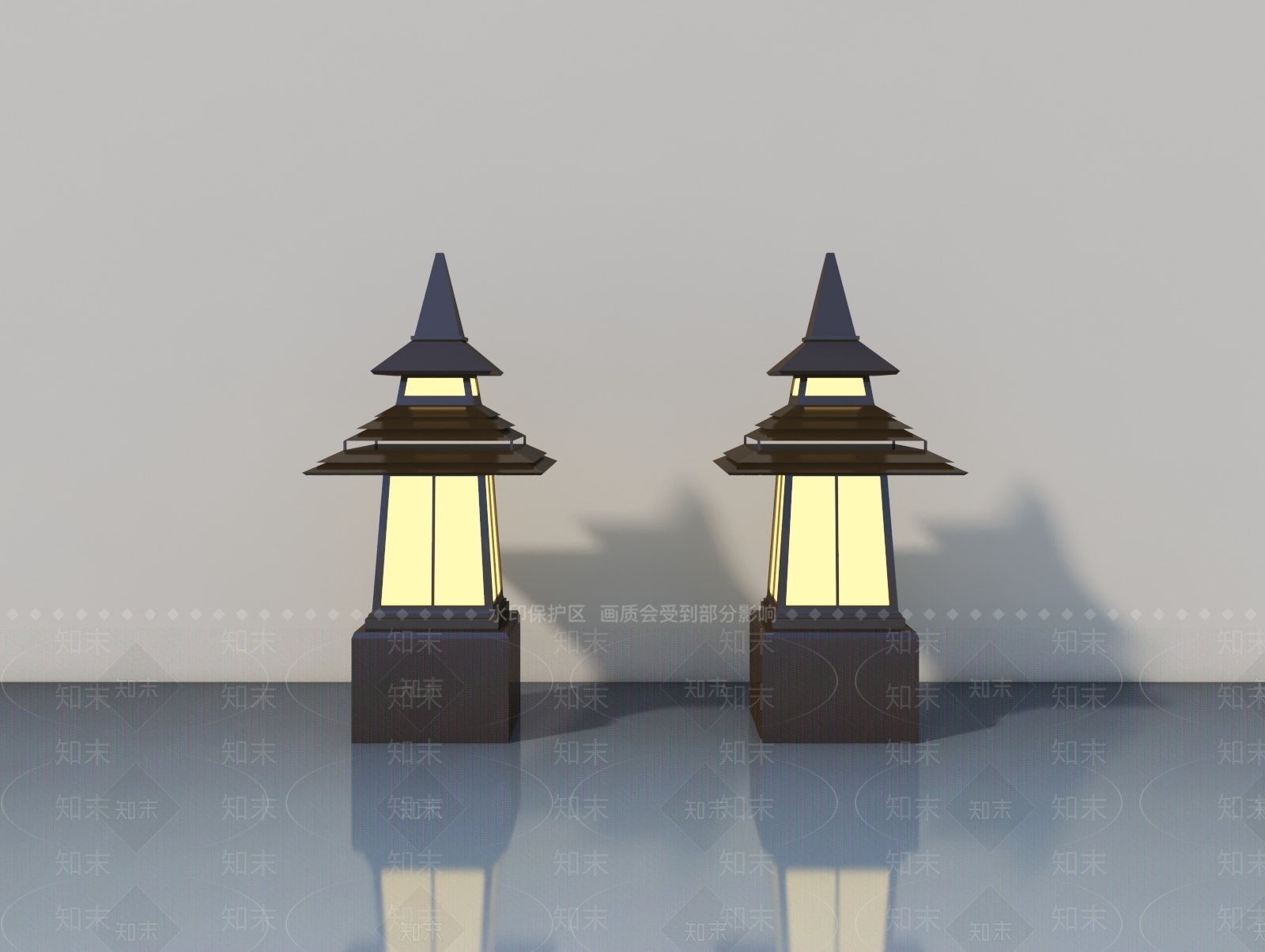 中式复古其他户外灯3D模型下载【ID:1166304339】