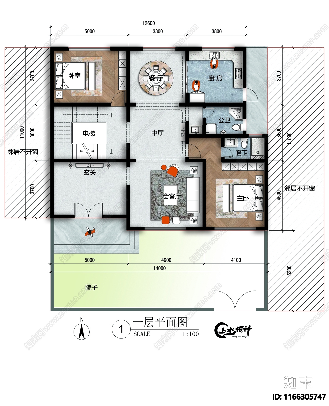 新中式现代别墅建筑施工图下载【ID:1166305747】