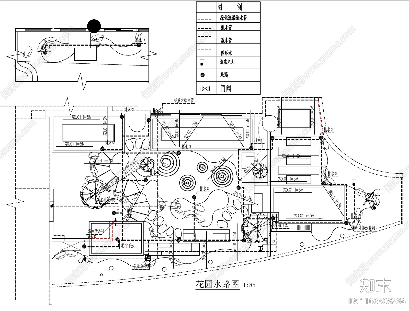 现代日式庭院cad施工图下载【ID:1166308234】