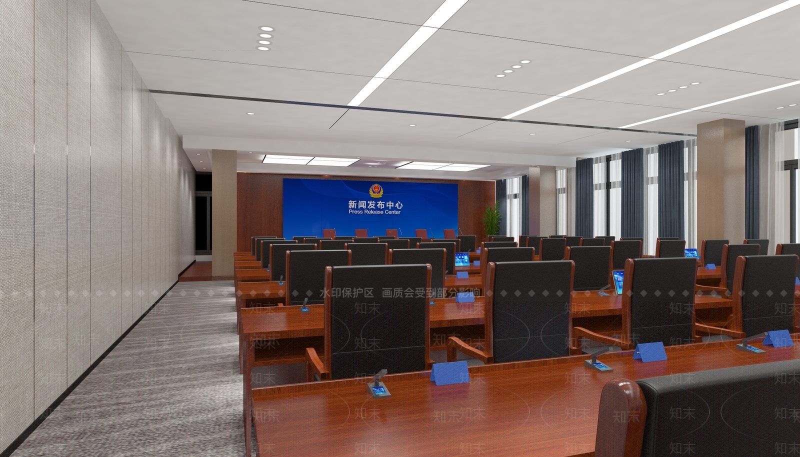 新中式中式会议室3D模型下载【ID:1166310988】