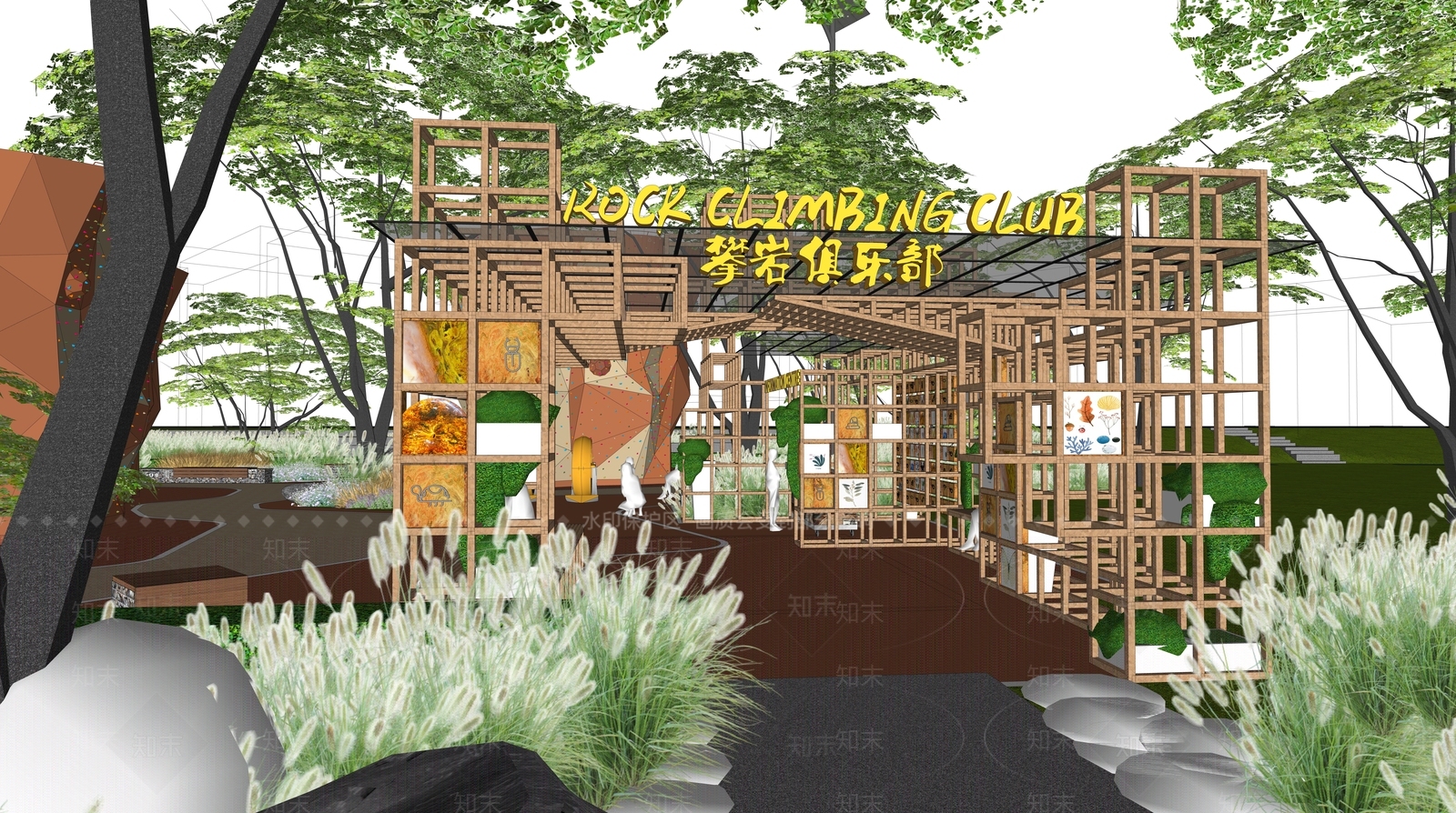 现代极简体育公园SU模型下载【ID:1166311973】
