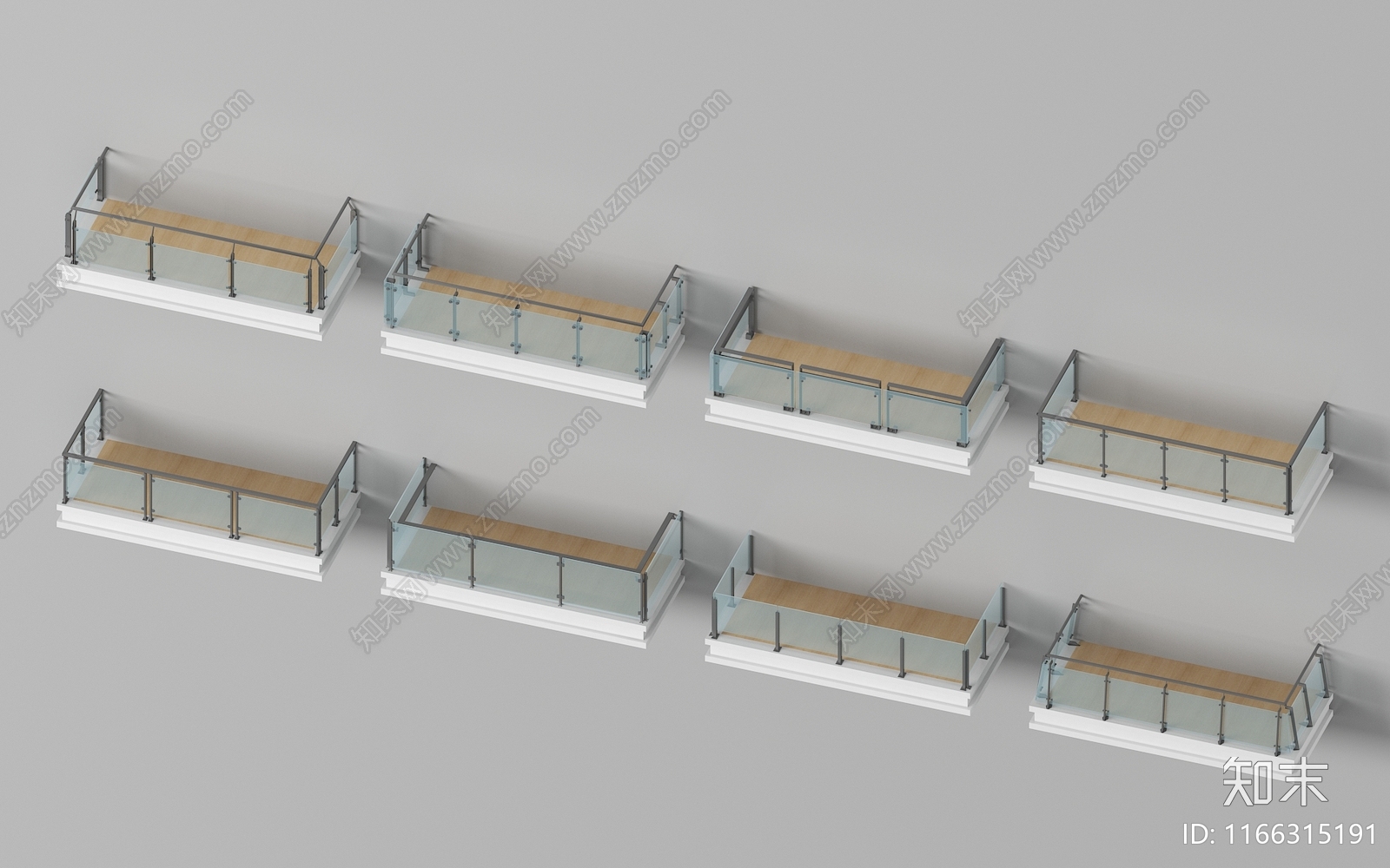 现代阳台3D模型下载【ID:1166315191】