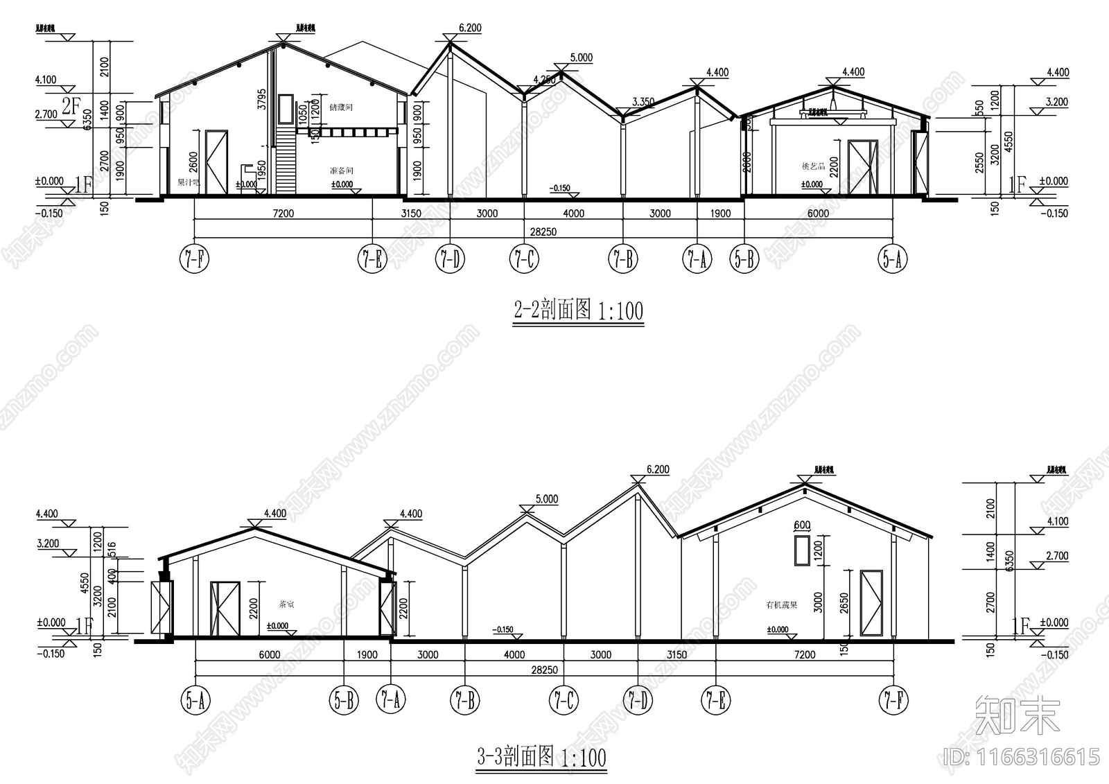 现代民宿建筑cad施工图下载【ID:1166316615】