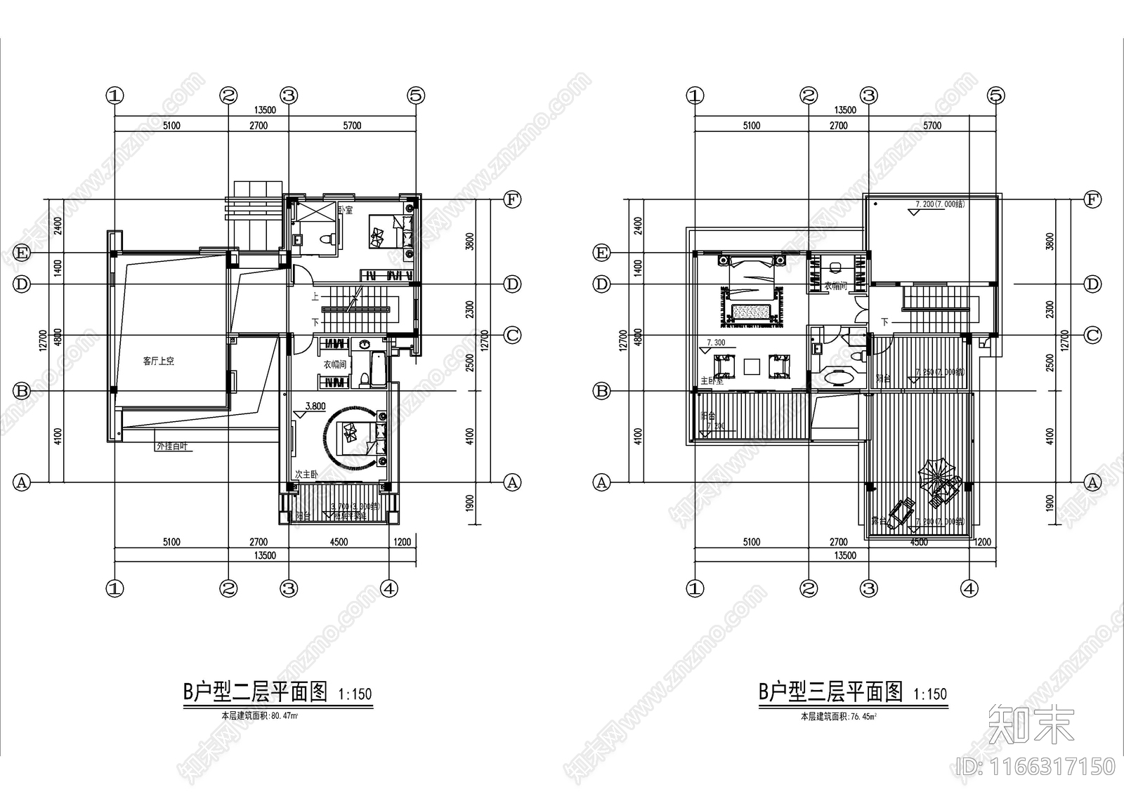 现代民宿建筑cad施工图下载【ID:1166317150】