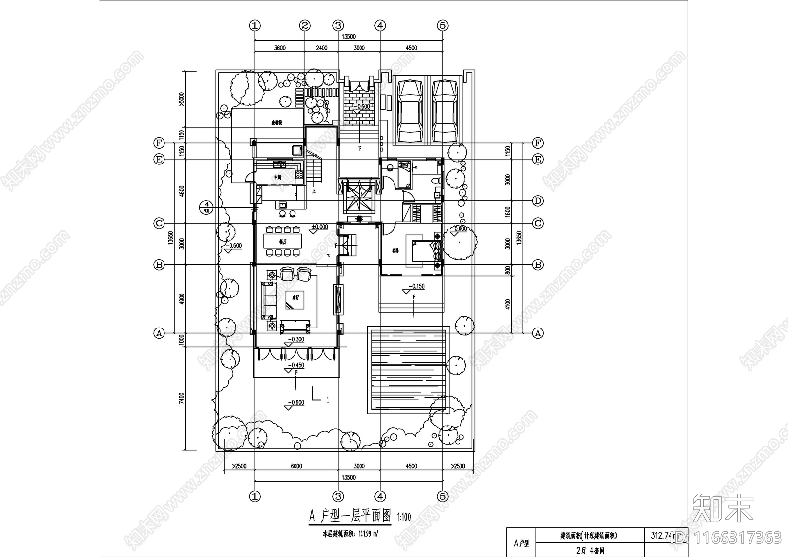 现代民宿建筑cad施工图下载【ID:1166317363】