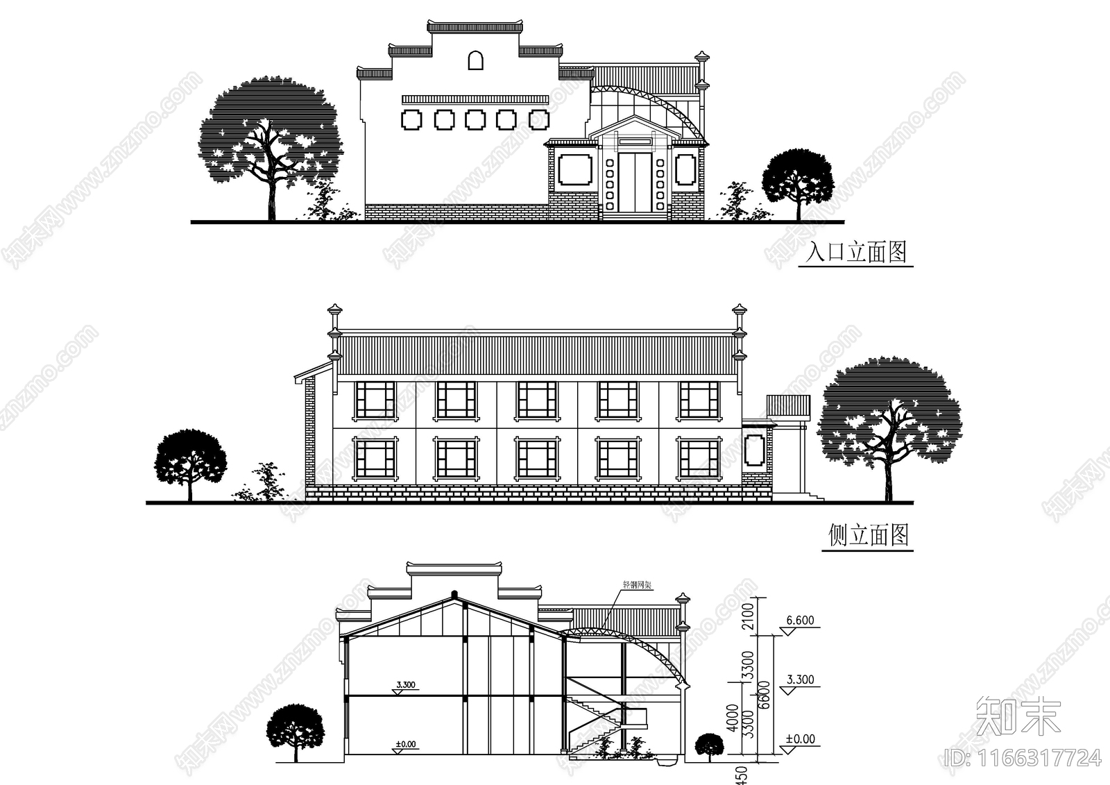 现代酒店建筑cad施工图下载【ID:1166317724】