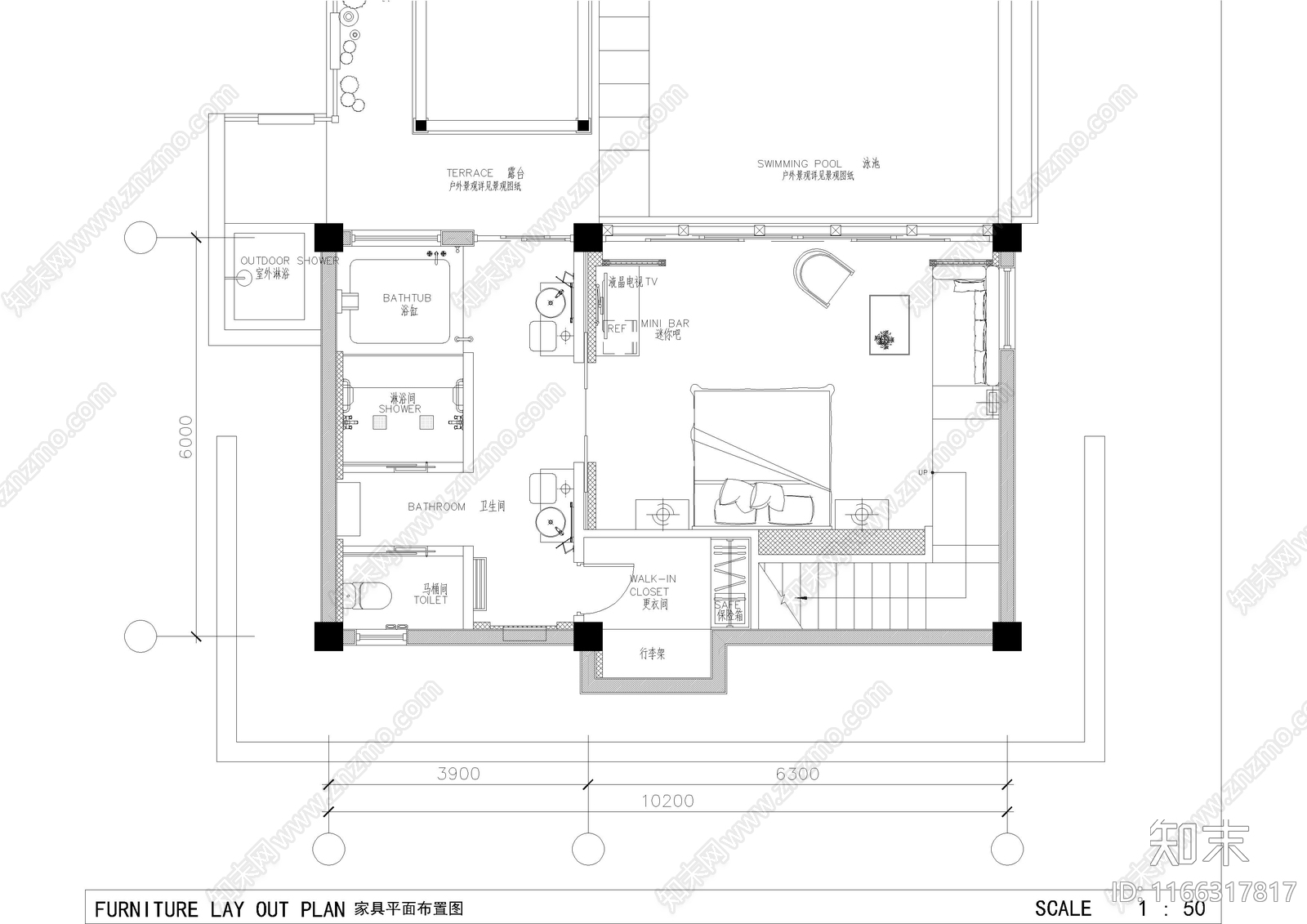 现代酒店cad施工图下载【ID:1166317817】