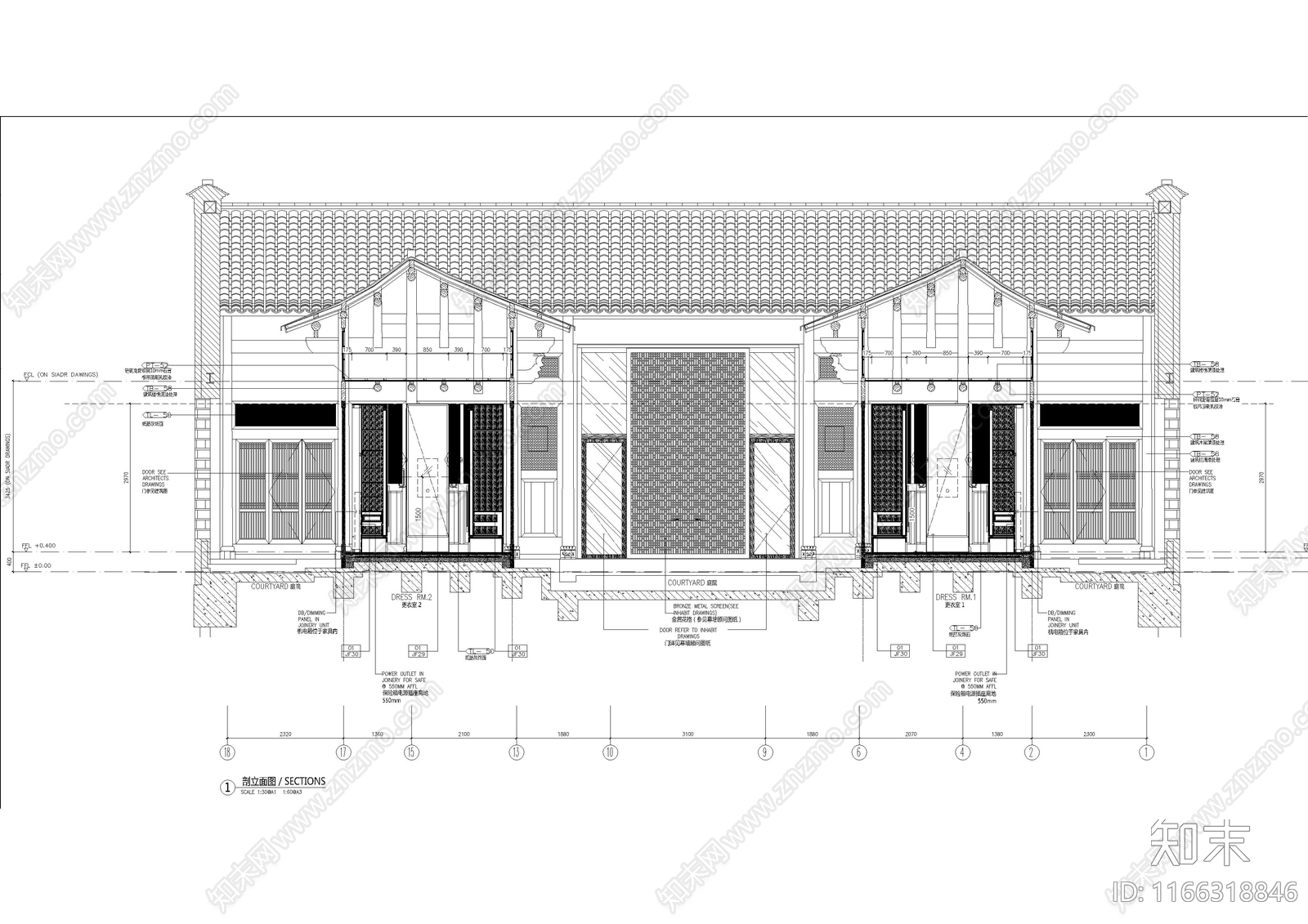 现代酒店cad施工图下载【ID:1166318846】