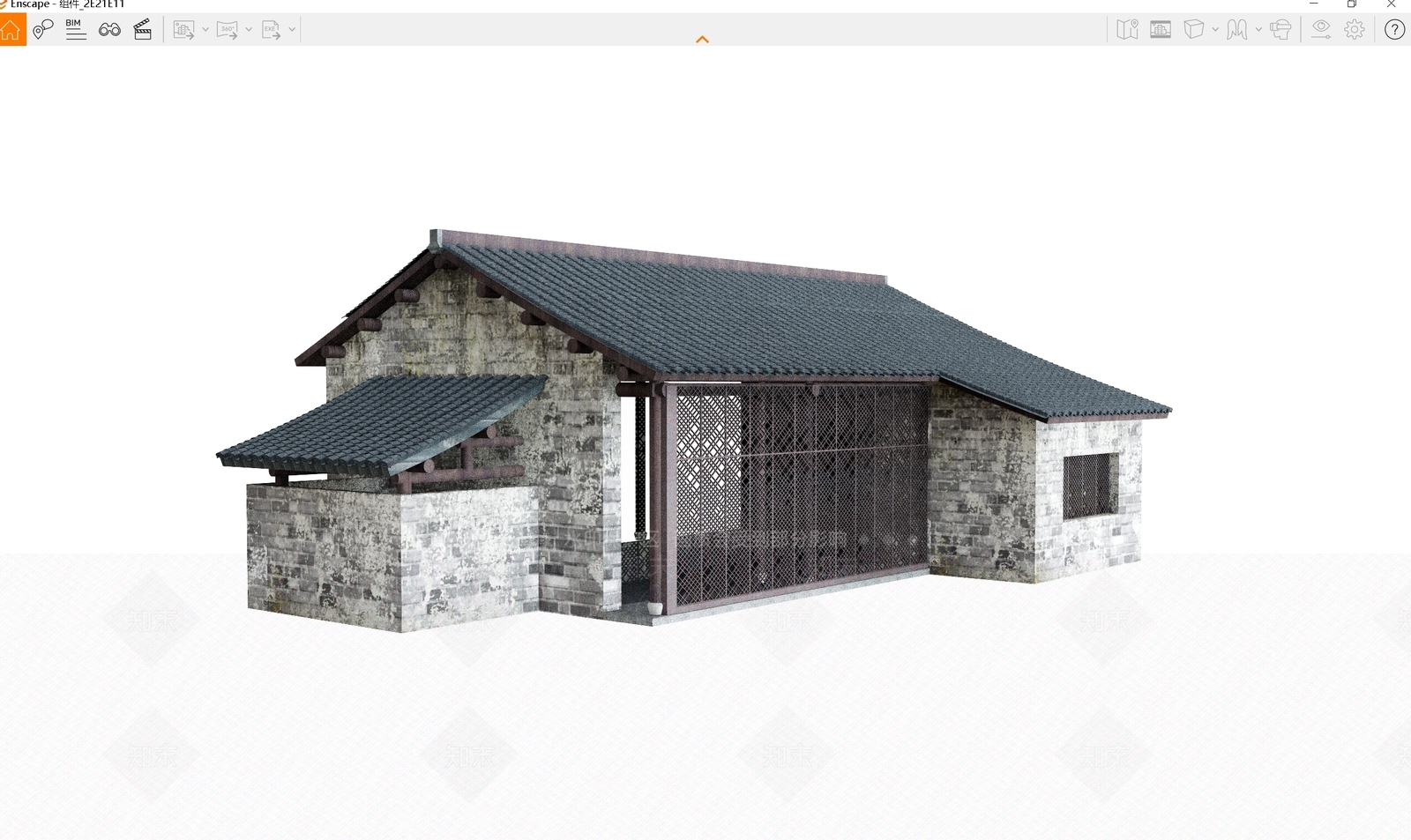 新中式中式古建筑SU模型下载【ID:1166321721】