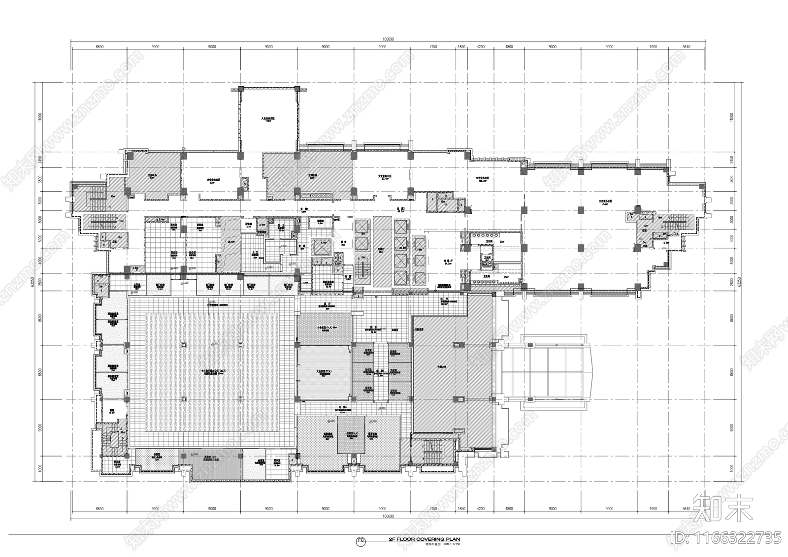 现代整体办公空间cad施工图下载【ID:1166322735】