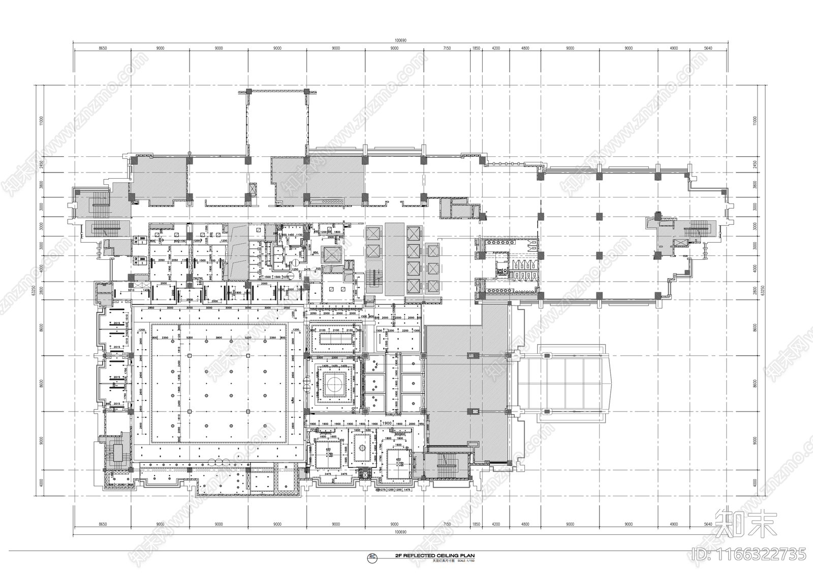 现代整体办公空间cad施工图下载【ID:1166322735】