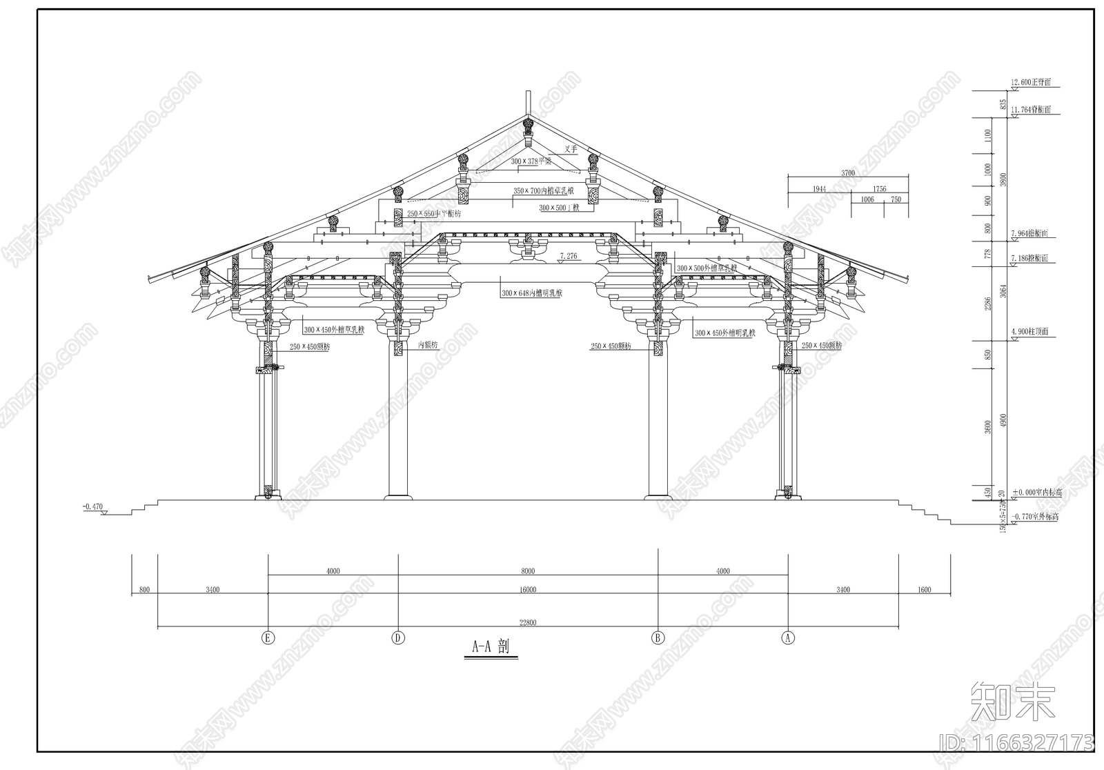 新中式中式古建cad施工图下载【ID:1166327173】