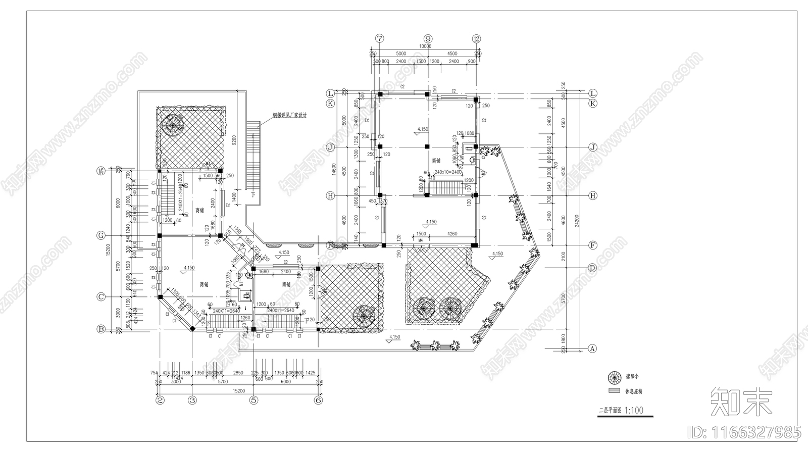 新中式中式商业街cad施工图下载【ID:1166327985】