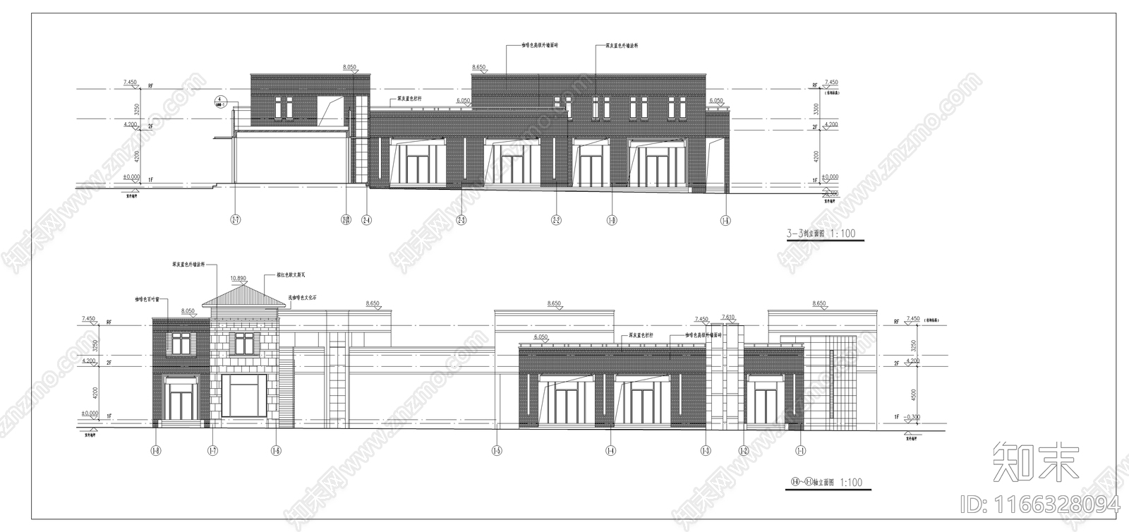 现代新中式商业街cad施工图下载【ID:1166328094】