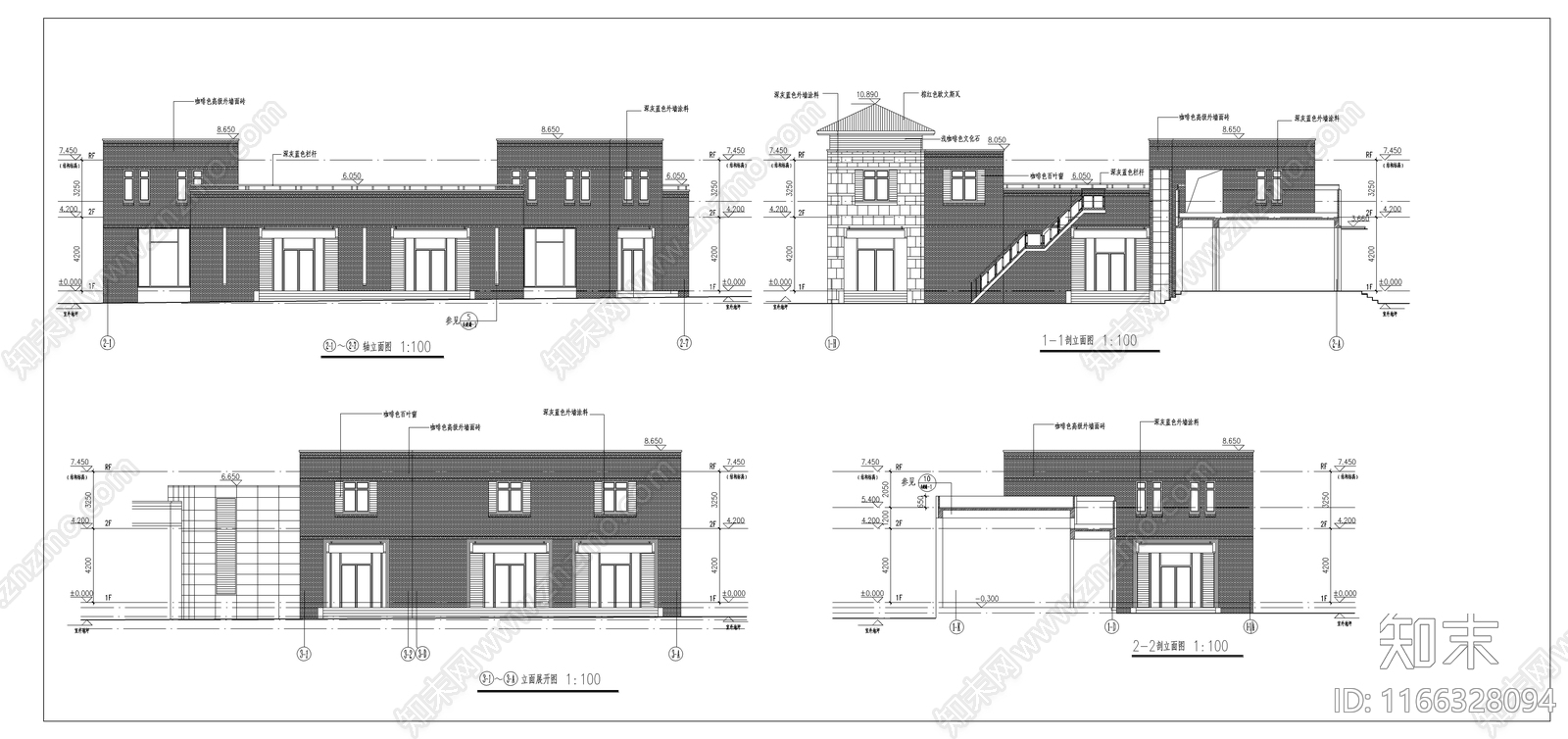 现代新中式商业街cad施工图下载【ID:1166328094】