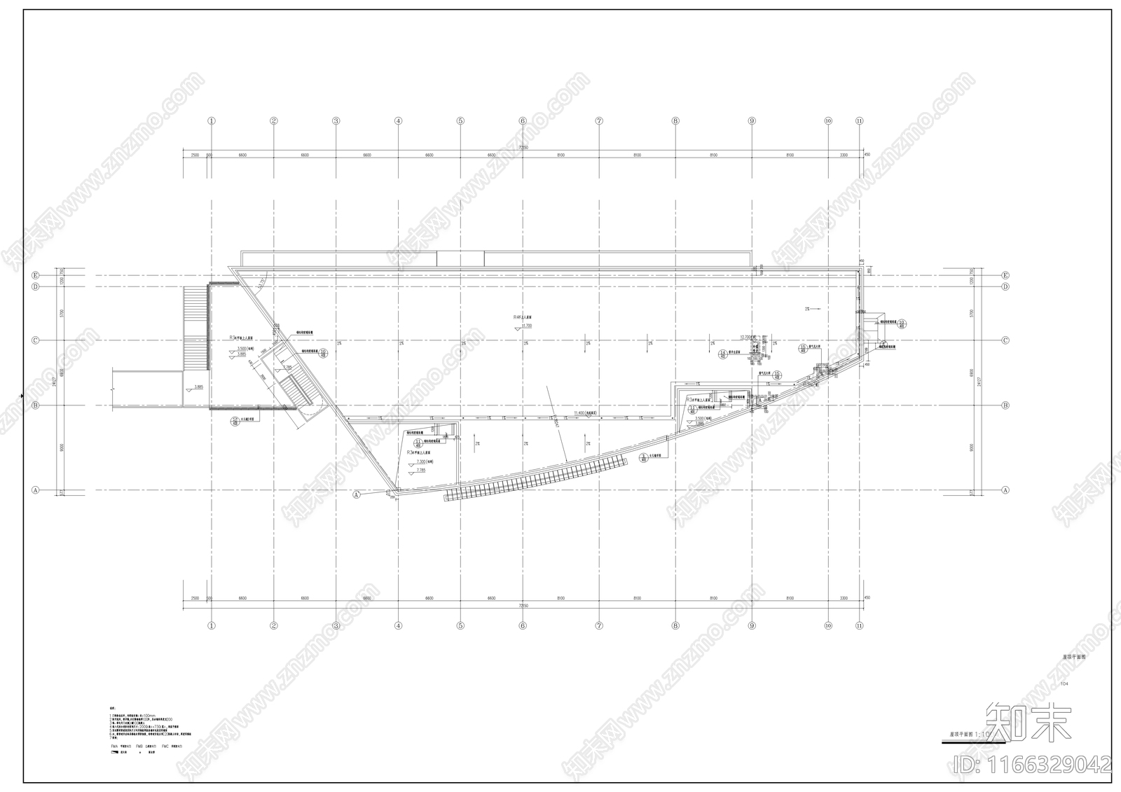 现代办公楼建筑cad施工图下载【ID:1166329042】