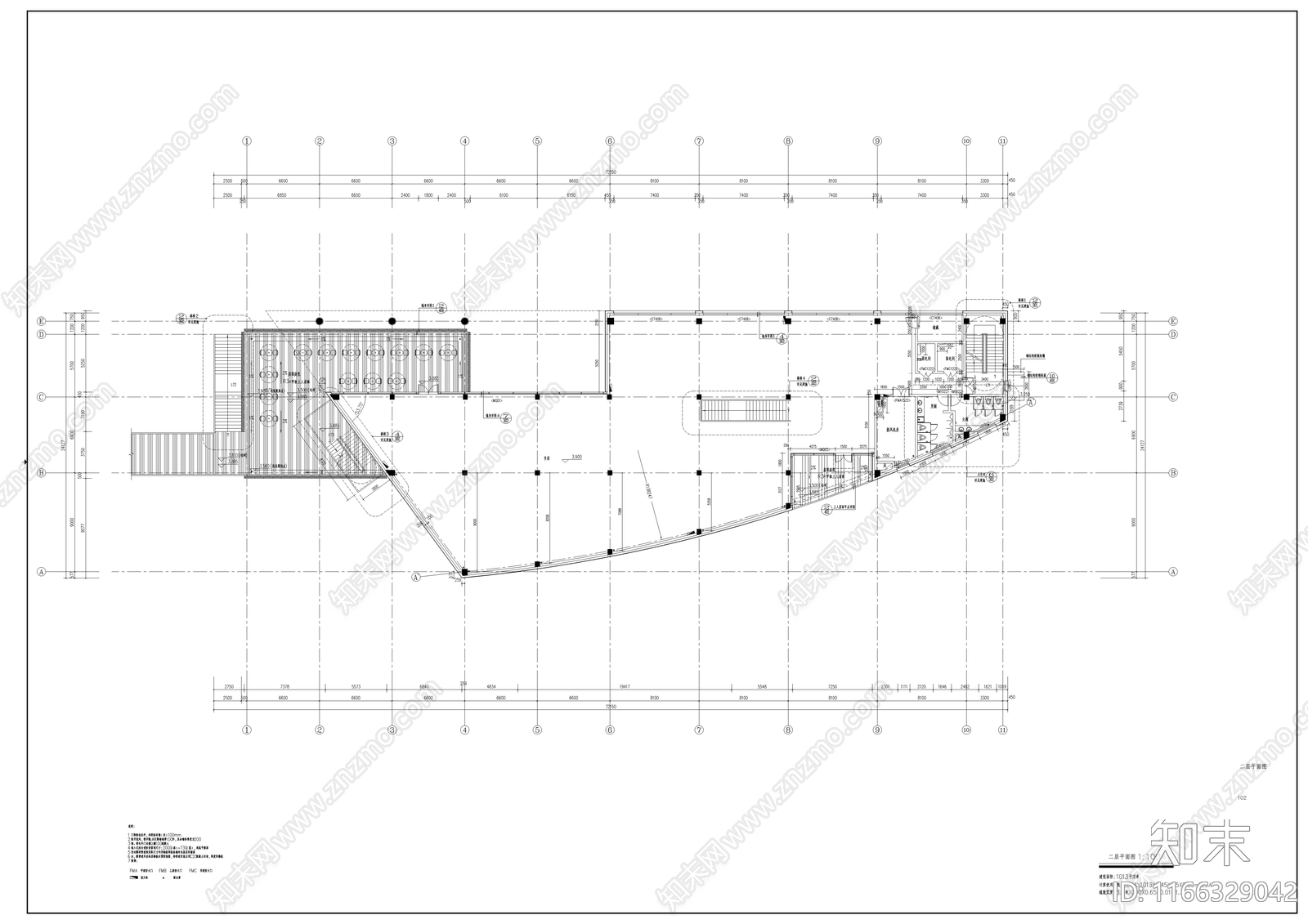 现代办公楼建筑cad施工图下载【ID:1166329042】